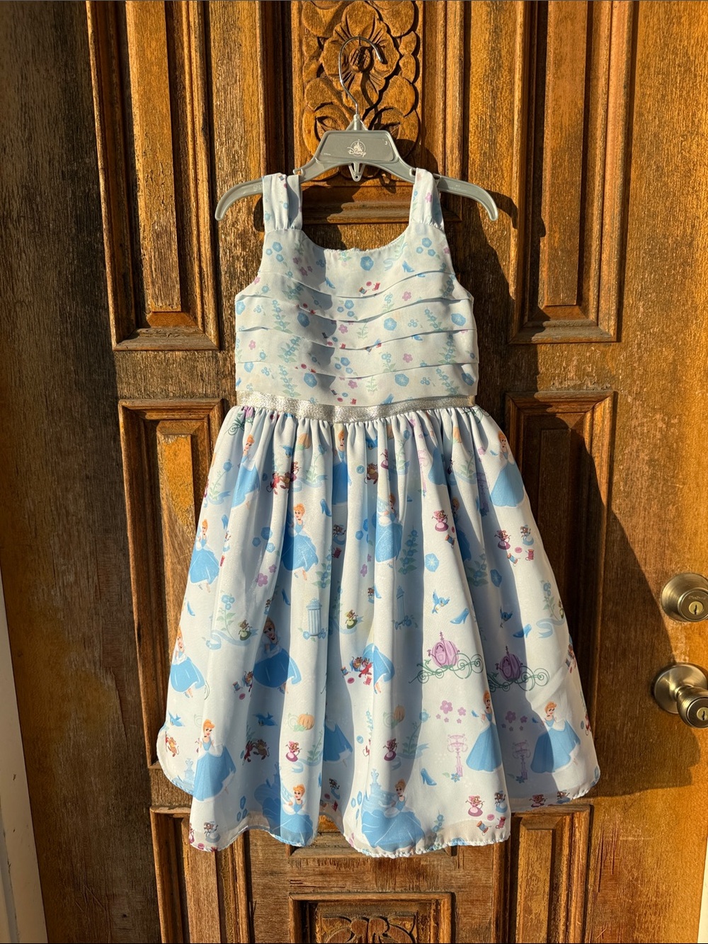 Disney Princess Cinderella Dress Blue Satin Twirl Dress Girls Size 4
